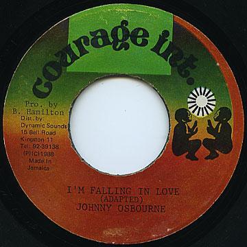 7inch Record JOHNNY OSBOURNE Im Falling In Love NONE Courage Int. 1988 Jamaica Reggae Ska Dub Used