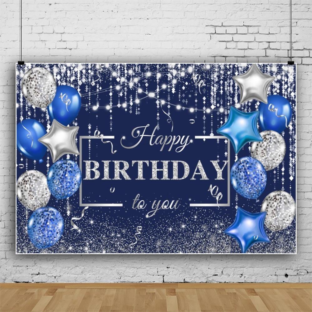 Черный Золотой С Днем Рождения Фото Фон Блестящий Плакат Фото Реквизит Фотостудия