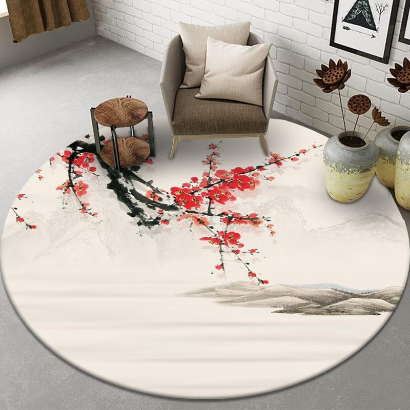 Новый круглый ковер в китайском стиле, легкий, роскошный ковер в китайском стиле у кровати, большой ковер для гостиной, противоскользящий коврик для спальни