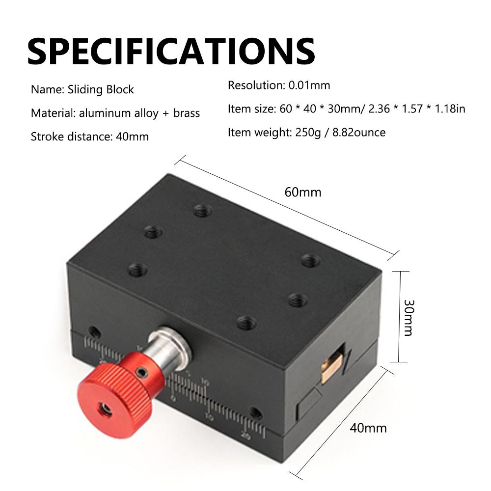 Gear Rack Drive Travel Slide Aluminum Alloy Construction Dovetailed Grooves Guide Manual Platform