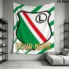 Custom Name Legia Warsaw Wall Tapestry Aesthetic Wall Hanging Printed Fabric Blanket Decorative Tapestries for Bedroom Living Room Home Decor