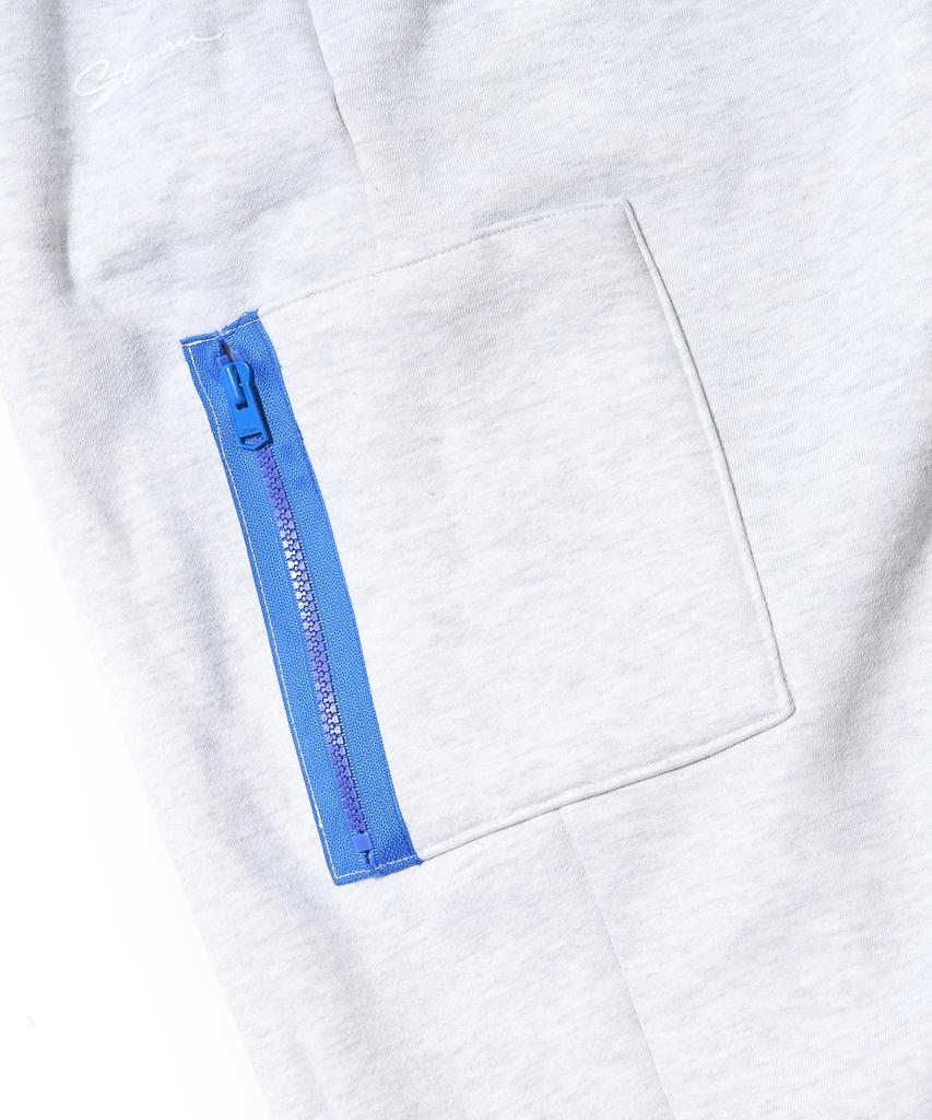 STIGMA Zipper Wide Jogger Pants White Melange