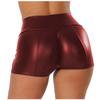 Women's Fashionable Sexy  Color PU-leather Hot Pants Blouses Shorts