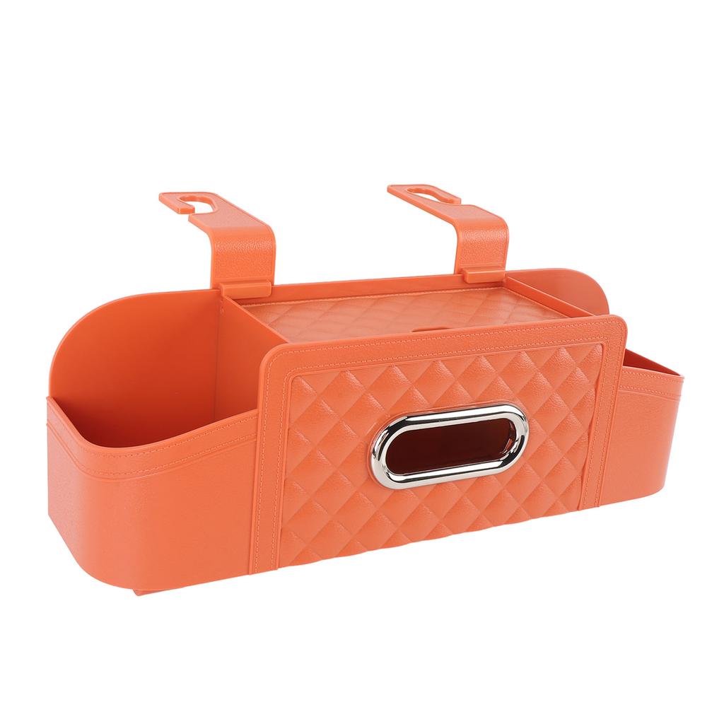 Car Back Seat Organizer with 2 Drink Cup Holder Tissue Box Hooks Phone Holder Multifunctional