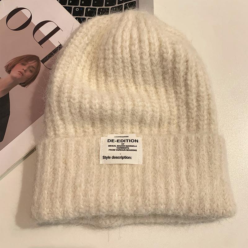 Осенне-зимние шапки женские большой окружности головы вязаные шапки модные универсальные шерстяные шапки флисовые наушники теплые холодные шапки
