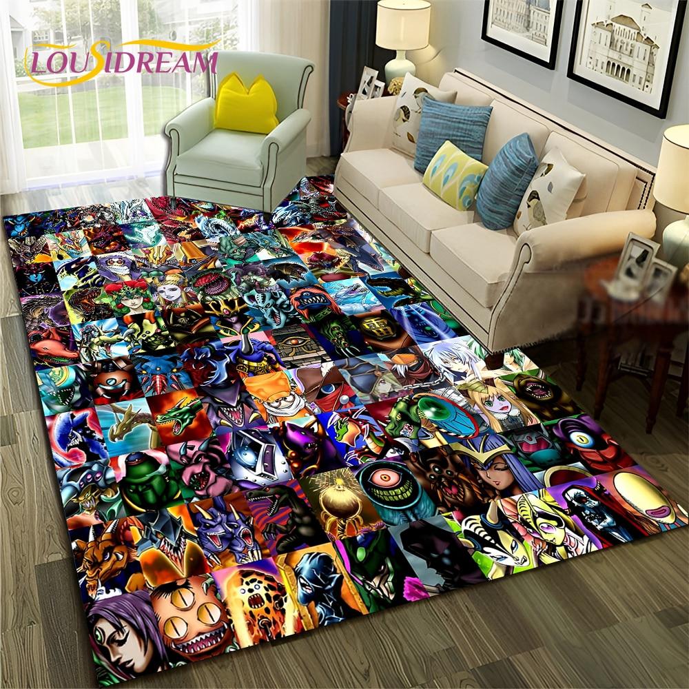 Коврик с рисунком аниме Yu-Gi-Oh MONSTER CARD для дома, гостиной, спальни, дивана, коврика, декор, детский коврик, нескользящий напольный коврик