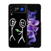 Funny Cute Cartoon Matchman Phone Case For Samsung Z Flip 7 6 5G Galaxy Z Flip4 Z Flip5 Z Flip3 Coque Black Hard PC Shell Protec