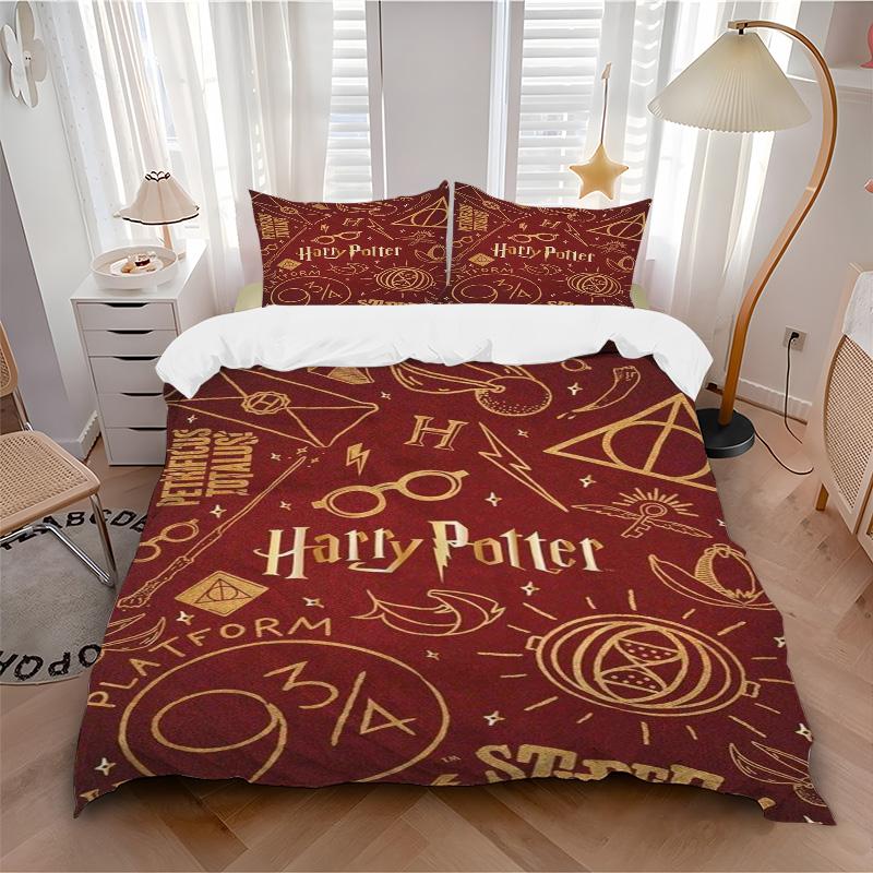 Magic Mystery Hogwarts Print 3Pcs Bedding Setduvet Cover With 2 Bedropillowcase Home Birthday Gift