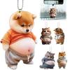 Facial Shiba Inu Keychain, Cute, Scott, 2D Ball Chain, Stomach, Car Rear View Mirror,