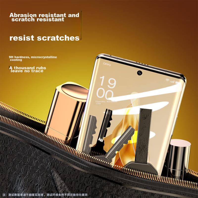Tempered Glass Screen Protector for OPPO Reno 10, Compatible with Reno 9 Pro/Pro+/Reno 9, Curved Full Coverage Ultra-Thin Shatterproof Protective Film
