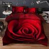 Комплект постельного белья с 3D-розой и сердечками, пододеяльник в скандинавском стиле 150x200, 220x240, пододеяльник размера «king size», наволочка с современным принтом «кошка, волк» и без простыни