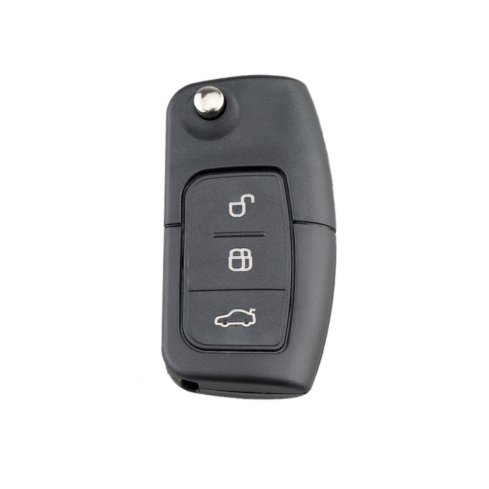 Fob Buttons Car Key 3 Case Shell Replacement Flip Folding Cover With Hu101 Blade Fit For Ford Focus