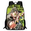 JoJos Bizarre Adventure Cartoon Kids Backpack School Lightweight Ergonomic Double Strap Bag With Printed Design Grades