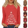 Women's Daily Casual Long Sleeve Christmas  Print O-neck Top
