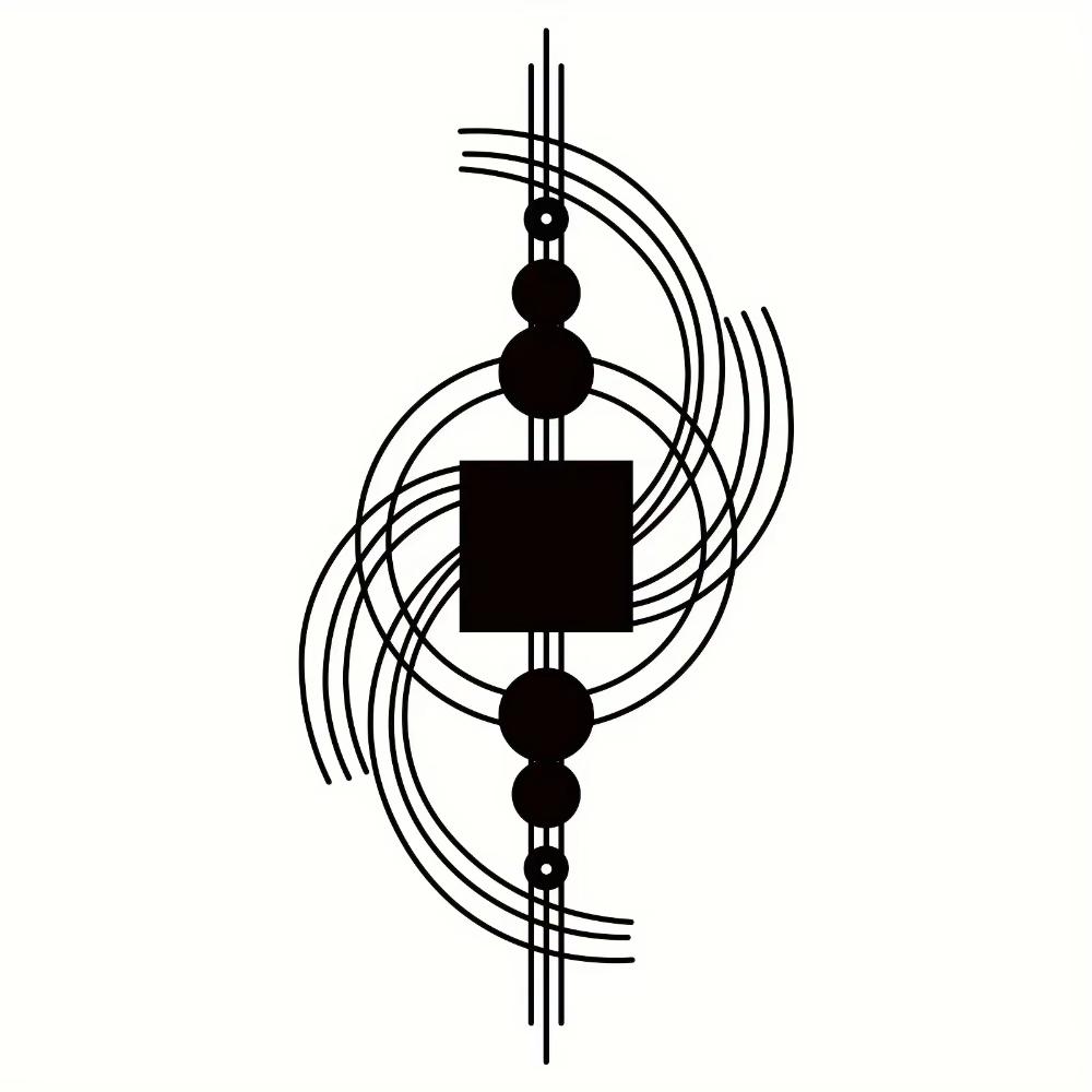 Потрясающий геометрический декор для стен из металла! Круглая и квадратная комбинированная настенная скульптура. Абстрактное вертикальное украшение.