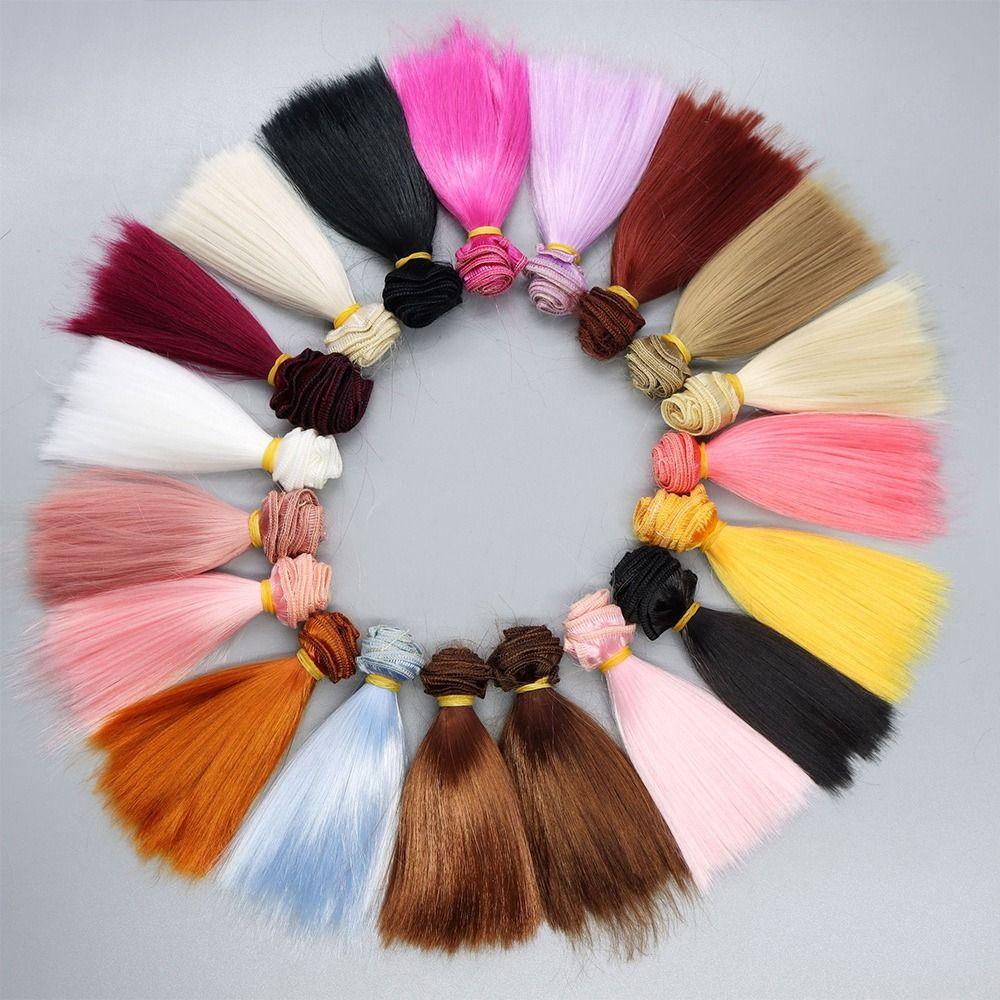 Высокотемпературная проволока синтетическое волокно длинный прямой парик волосы кукольные парики аксессуары для кукол своими руками