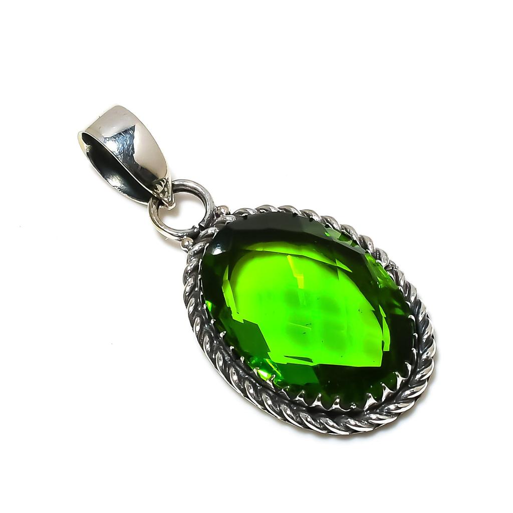 Peridot Gemstone Handmade 925 Sterling Silver Jewelry Pendant, Peridot September Birthstone, Holiday Gift for Her Jewelry for Special Occasions
