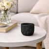 Easter flowerpot black with rabbits, decorative spring cover