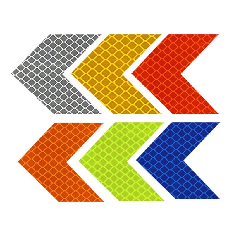 10 шт./комплект Светоотражающая лента-знак стрелки Предупреждающий стикер безопасности для бампера автомобиля, багажника, отражателя, лента-предупреждение, аксессуары для мотоцикла