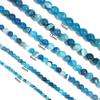 Ocean Blue Banded Stripe Onyx Agate Stone Beads 4-12mm Loose Beads for Jewelry Making Bracelet Accessories DIY