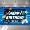 New electronic game-themed birthday celebration banner for party decoration background