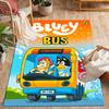 Bluey's Bus Adventure Themed Anti-Slip Rugs - Polyester Home Decor, Suitable for Bedrooms, Living Rooms, Doorways, Studios, and Decorations