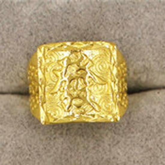 Вьетнамское латунное позолоченное мужское регулируемое кольцо с мантрой из шести слогов: Украшения, вдохновленные европейскими монетами