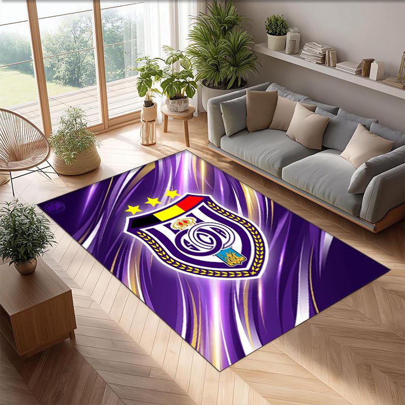 Anderlecht FC Soccer Football Pattern Soft Area Rug Non Slip Indoor Floor Carpet Sports Decor Mat for Bedroom