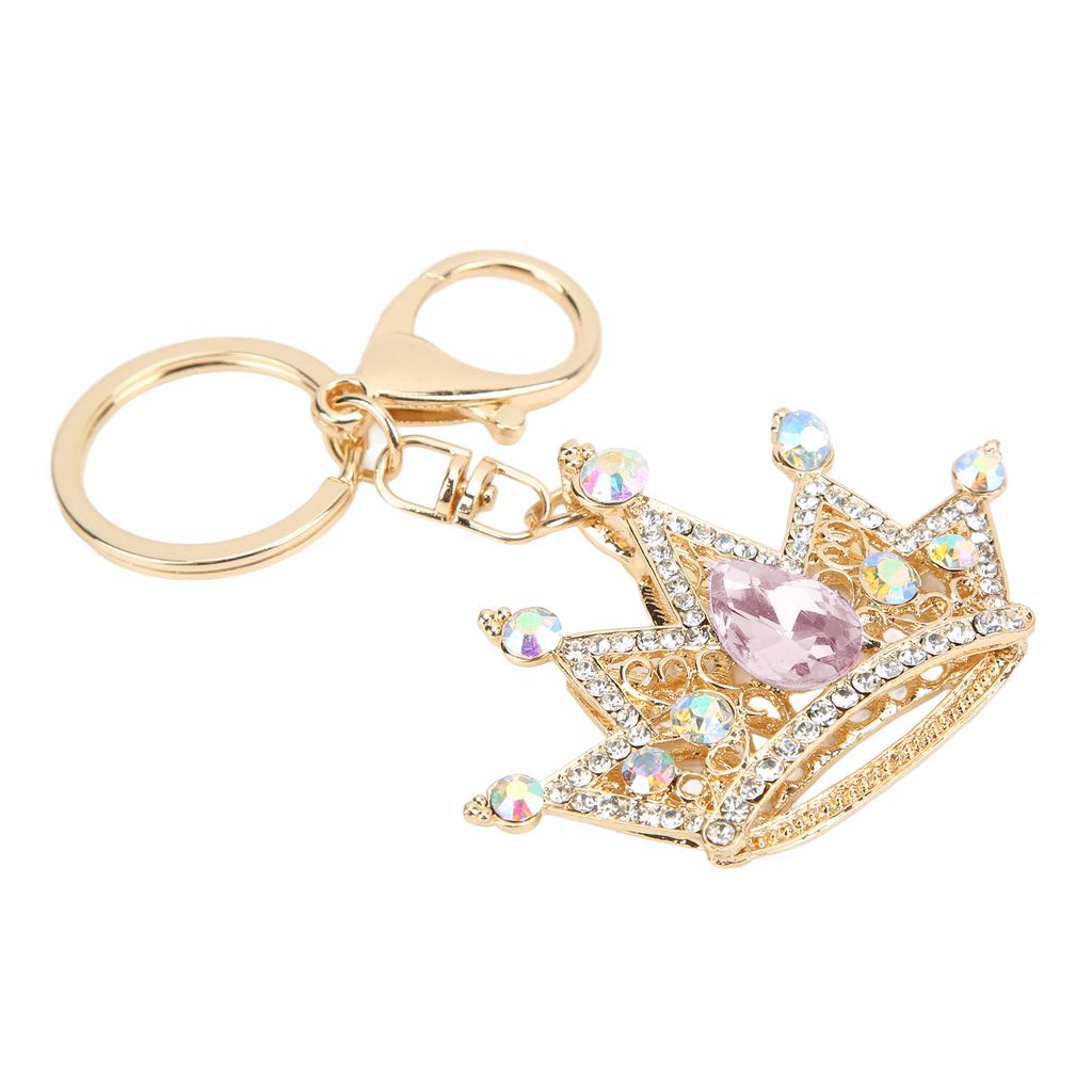 Брелок со стразами в форме короны, блестящий, изысканный дизайн, брелок для автомобиля, подвеска, сумка, орнамент, розовый