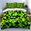 Vibrant Green Camouflage Set - Outdoors  kid's and adults' bedroom decor, Exquisite three-piece bedding set gift