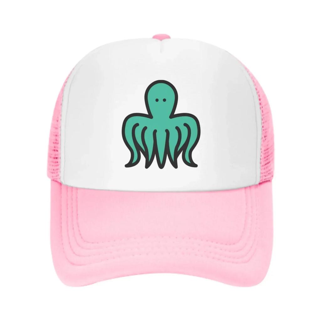Cartoon Octopus Mesh Trucker Hats for Unisex Women Adjustable Casual Fashion Baseball Caps for Outdoor Activities
