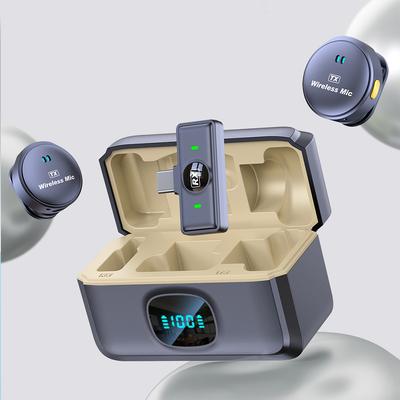 Беспроводной Магнитный Кнопка-Микрофон на Воротник Plug and Play Петличный Микрофон Дальность 164 фута Батарея 40 часов с Зарядным Кейсом для Записи Live