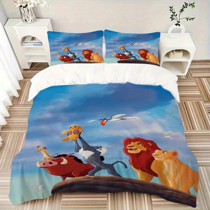 3pcs set Lion King, Simba, Timon Bedding Set with Duvet Cover + Pillowcases, All-Season Polyester, Home and Decor 82