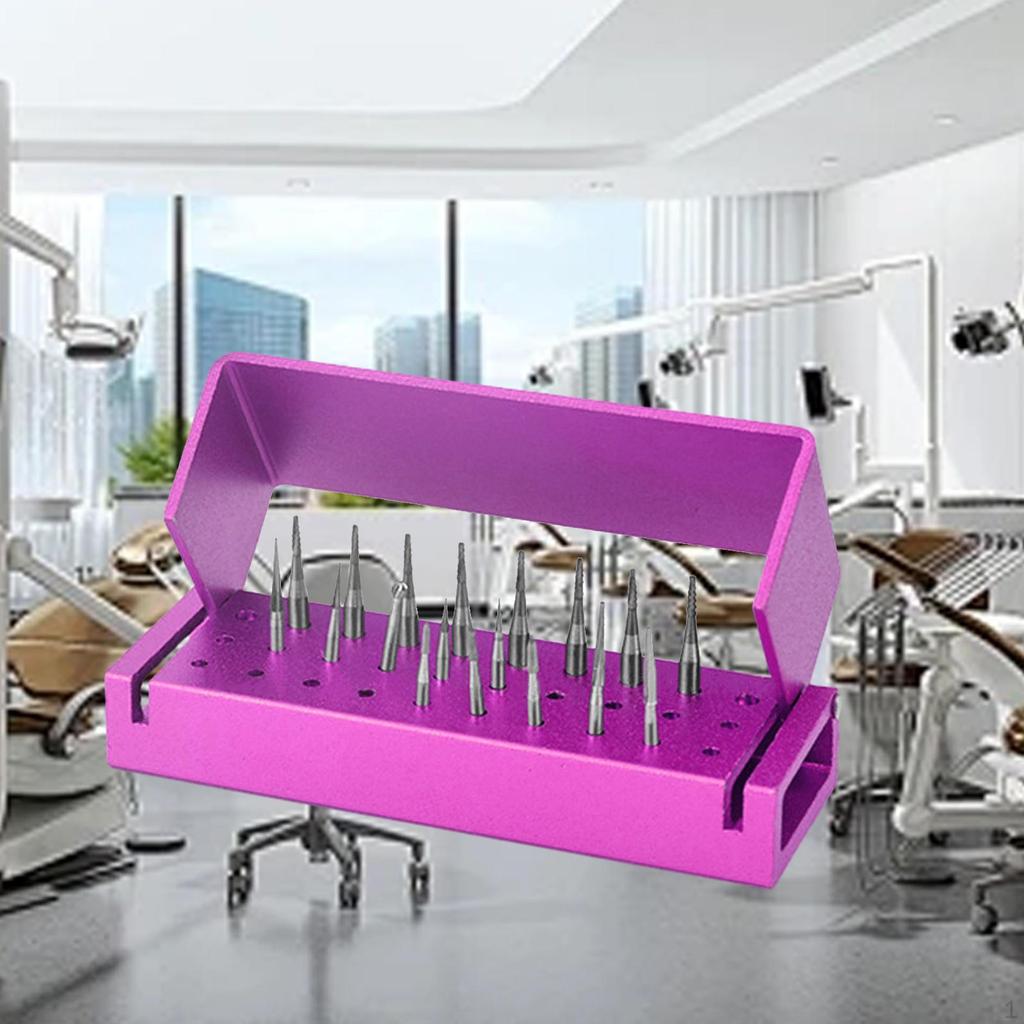 Burs Holder Sturdy with Open Flip Cover Aluminum Opening Box Case Block