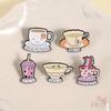 5Pcs/Set Funny Tea Slangs Brooches - Doodle Enamel Backpack Button Pins Badges