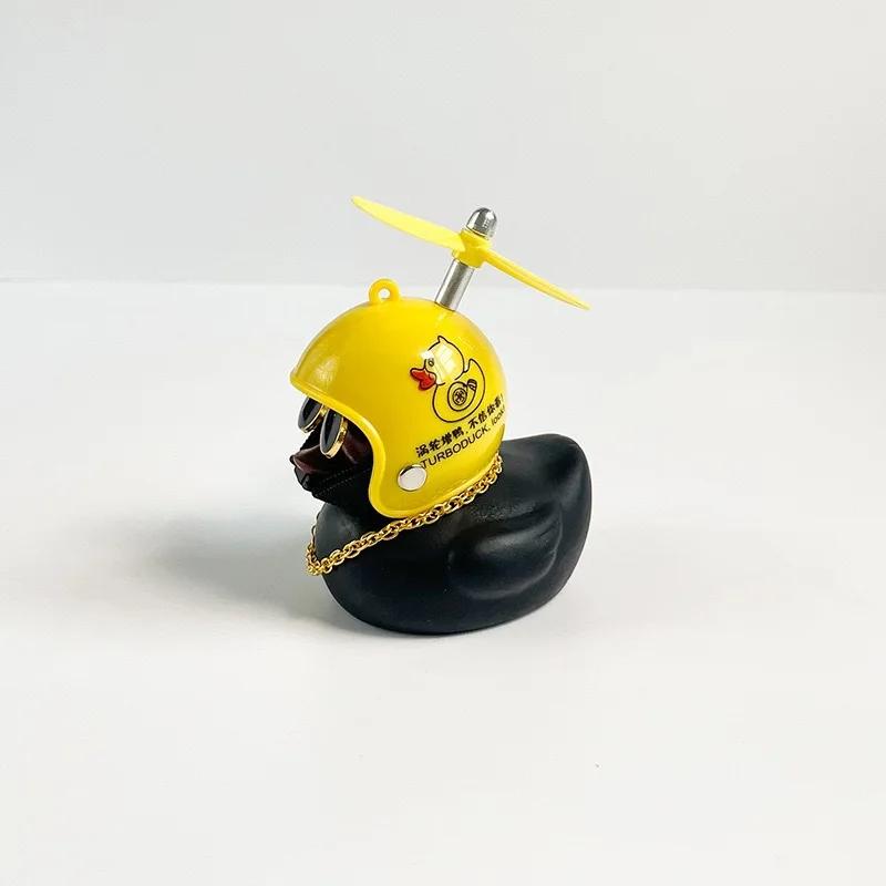 Little Black Duck with Helmet Propeller Bicycle Bell Bike Motorcycle Scooter MTB Universal Black Duck Bike Decoration