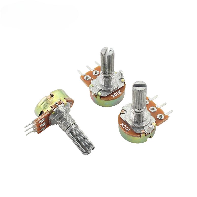 5PCS WH148 20 мм 3pin линейный потенциометр 1K 2K 5K 10K 20K 50K 100K 250K 1M комплект потенциометров с гайками и шайбами