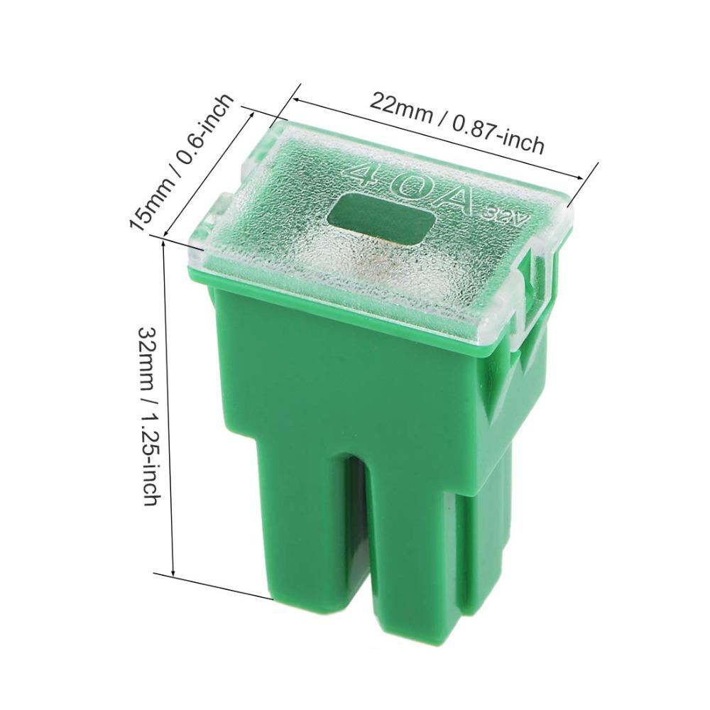 8Pcs Plastic Automotive Cartridge Fuse Green Car Fuse Female Slow Blow Fuse Construction Vehicles