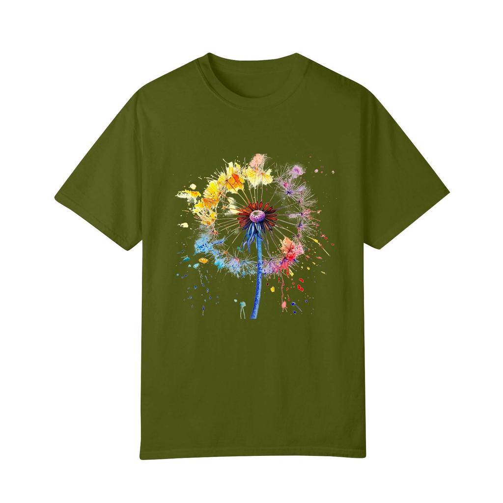 Women's Casual Round Neck Short Sleeve Pullover Printed T-Shirt Top