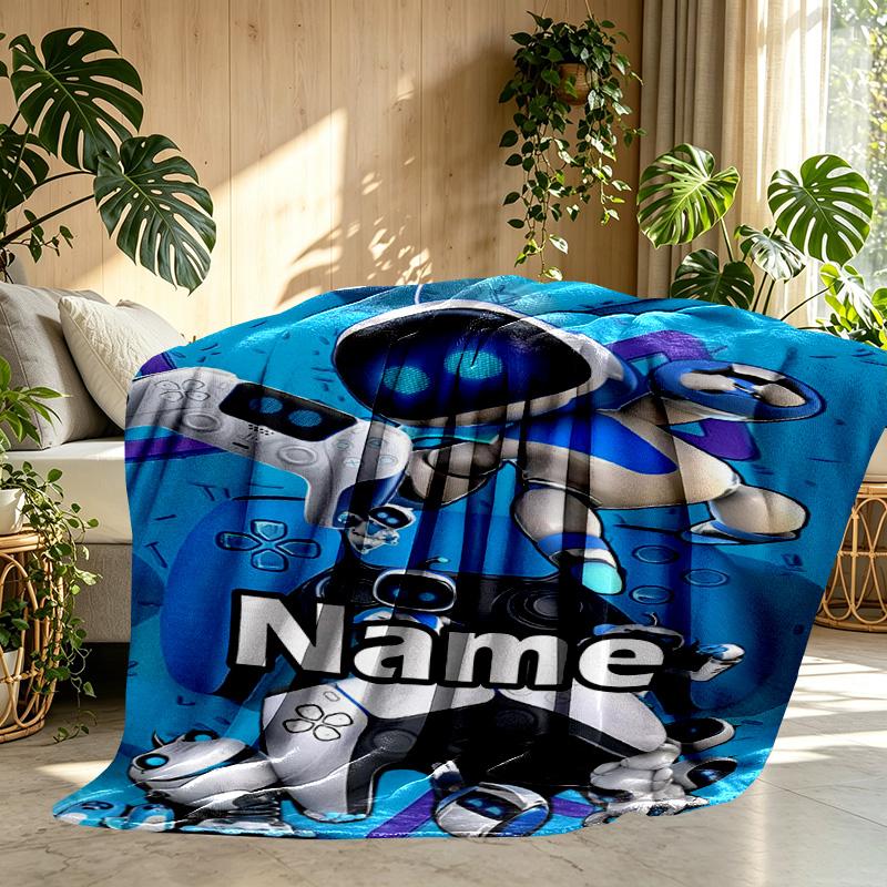 Custom Name Personalized Cosmic Bot Crew Print Blanket, Home Decor, Bedroom, Sofa, Camping, Couch, Gifts for Birthday ChristmasEnthusiasts