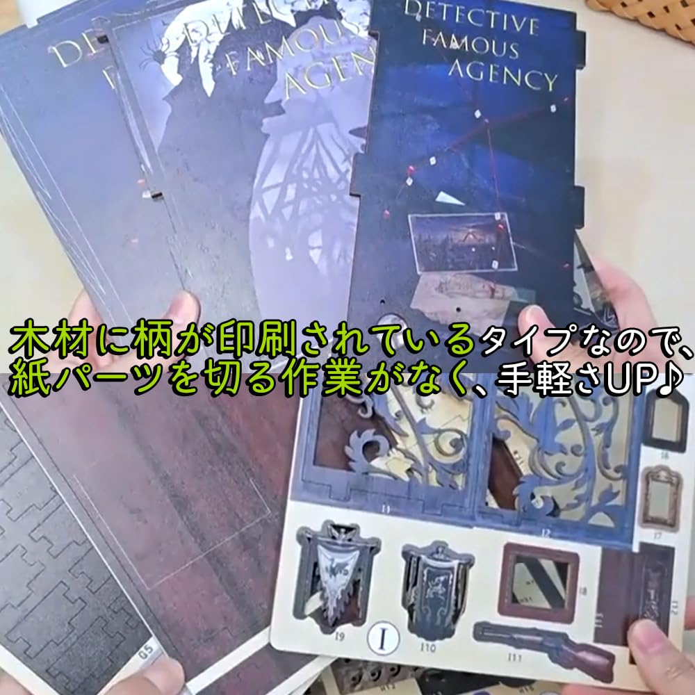 moin moin Dollhouse Miniature DIY Kit Easy Assembly Instructions Detective Agency Beautiful Classical Retro Interior Realistic LED Lights 2307dh398