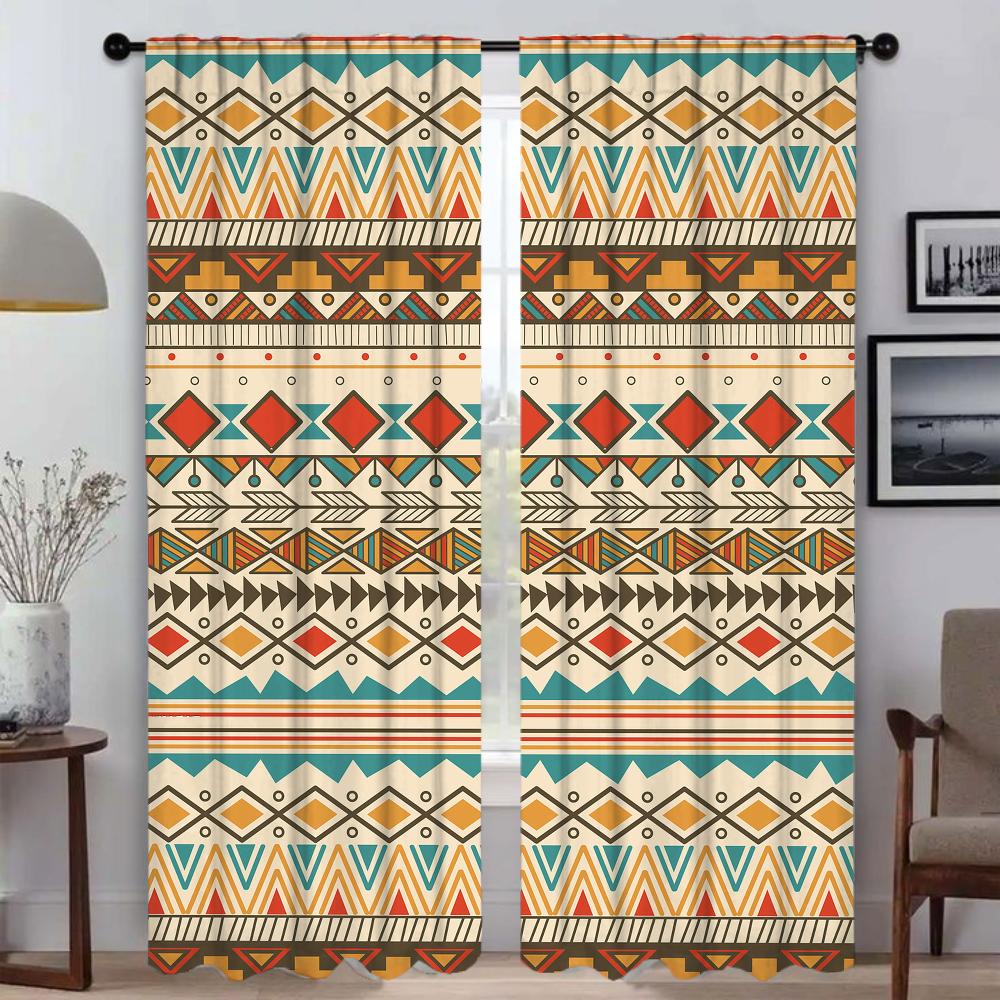 Шторы в стиле бохо для гостиной Шторы для комнаты 2-панельные Шторы для домашнего интерьера Украшения на Хэллоуин Жалюзи Разделительные шторы