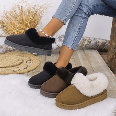 2025 Осень/Зима Новый Стиль Модные Женские Полусапоги до середины икры - Замшевые с флисовой подкладкой Утепленные