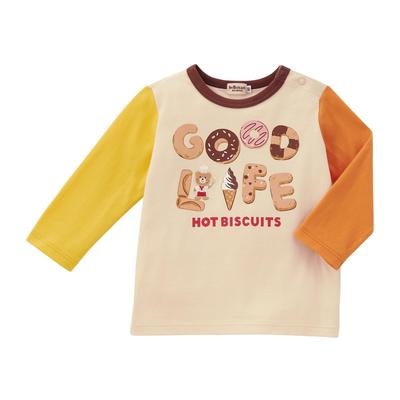MIKI HOUSE HOT BISCUITS Лонгслив, Мальчики и Девочки, Детская Одежда, Цвет Слоновой Кости, 100 см, 73-5202-683