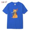 Mens Tshirt Top Quality 100 Cotton Short Sleeve Cool Knife Cat Print Oneck Casual Loose Hip Hop For Men Summer Male Tee tops