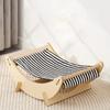 2 In 1 Wood Pet Cat Bed Cat Hammock Cradle Sofa House Furniture Kitten Indoor Washable Removable Sleeping Bed Kitten Cat Net Fou