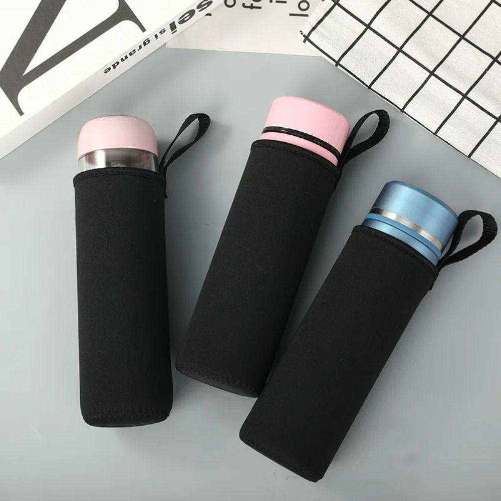 Black Water Bottle Case Portable Cup Sleeve Lightweight Cup Covers Bag