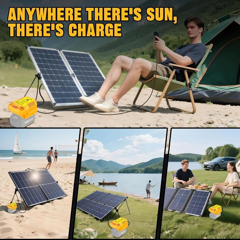 Адаптер для зарядки от солнечной энергии для аккумуляторов Dewalt 18/V20V DC 18V/20V 4A Портативное зарядное устройство для работы на открытом воздухе и кемпинга DCB180