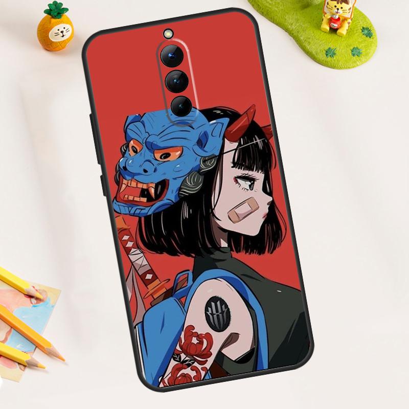 Anime Girl Samurai Case For ZTE Nubia Red Magic 8 Pro 8S Pro 9 Pro Plus Red Magic 6S 7S 6 7 Pro 6R 5S 5G Cover