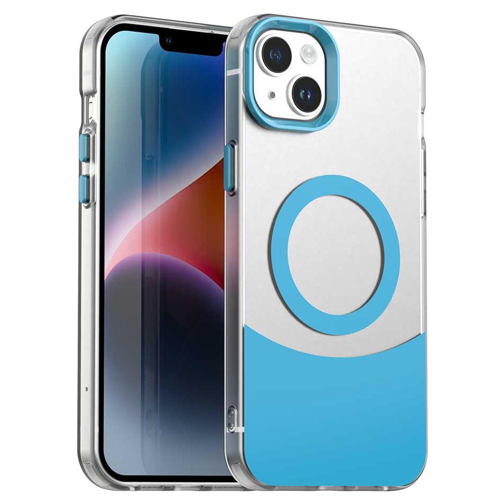 For iPhone 14/13 Case Compatible with MagSafe Color Splicing IMD TPU+PET+PC Mobile Cover